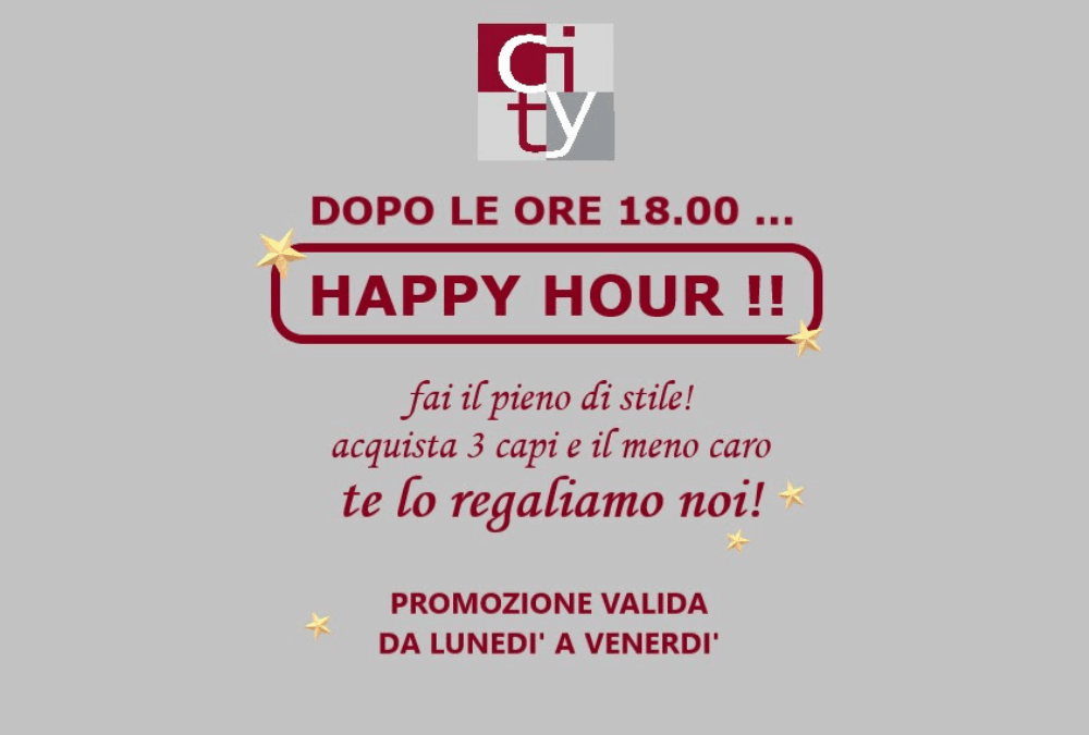 HAPPY HOUR DI STILE – OFFERTA SPECIALE DAL 10 AL 14 NOVEMBRE 2025